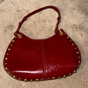 Handbag Burgundy W/goold Studs